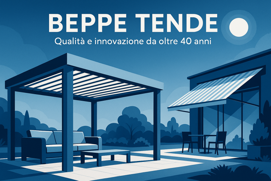 Con Pergotende di Beppe scegli solo il meglio: tende di qualità superiore, materiali resistenti, soluzioni eleganti e su misura per ogni spazio. Trasforma il tuo esterno in un ambiente accogliente 